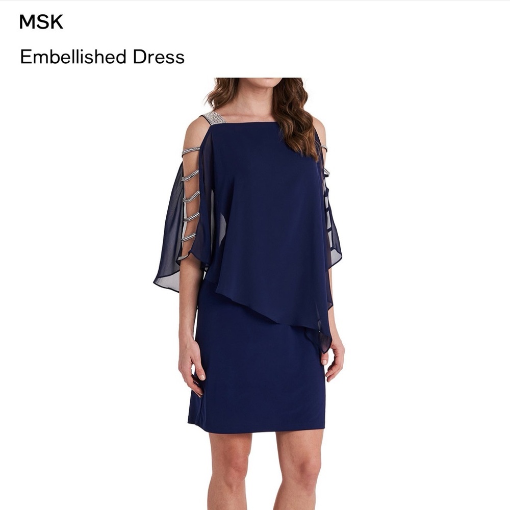 MSK Navy Embellished Dress